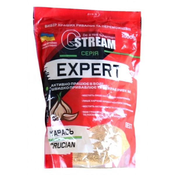 Прикормка рыбацкая, G.Stream Expert, 1кг, вкус Карась чеснок